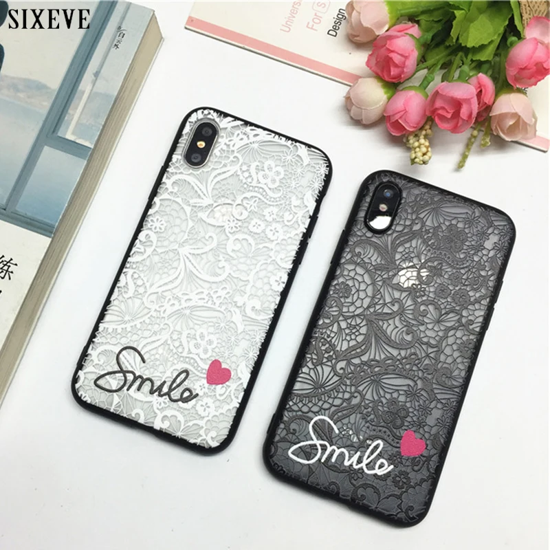 Роскошный кружевной Цветочный чехол для телефона iPhone XS Max X XR 7 8 7Plus 8Plus 6 S 6splus Girly