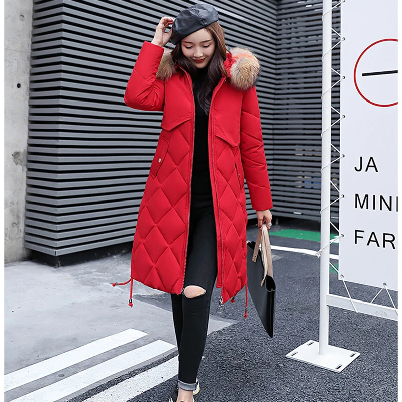 2018 New Arrival Women Winter Jacket Hooded Big Fur Collar Female Outwear Coat Long Parka Warm Thicken large size Parkas | Женская