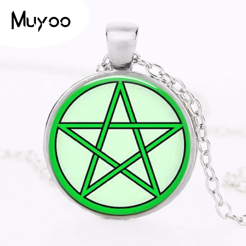 Модный фиолетовый пентаграмма Wicca колдовство Япония кулон ожерелье ювелирные изделия скрытый Шарм ожерелья