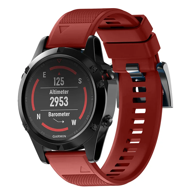 Fistar 22 мм 26 Силиконовые Quick Release ремешок для наручных часов на запястье gps Garmin Fenix 5x 5