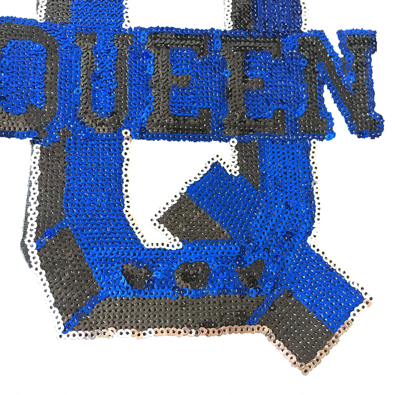 Новые синие Пришивные наклейки с блестками для одежды Q queen расшитая блестками аппликация заплатка для одежды