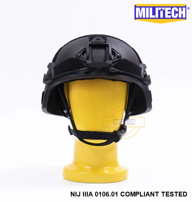 MILITECH Black BK MICH NIJ Level IIIA 3A Tactical Twaron Bulletproof Helmet ACH ARC OCC Dial Liner Aramid Ballistic Helmet SEAL