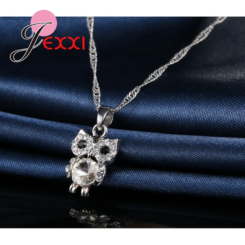 Ожерелье и серьги в виде совы из серебра 925 пробы|jewelry sets|collar acollar collar |