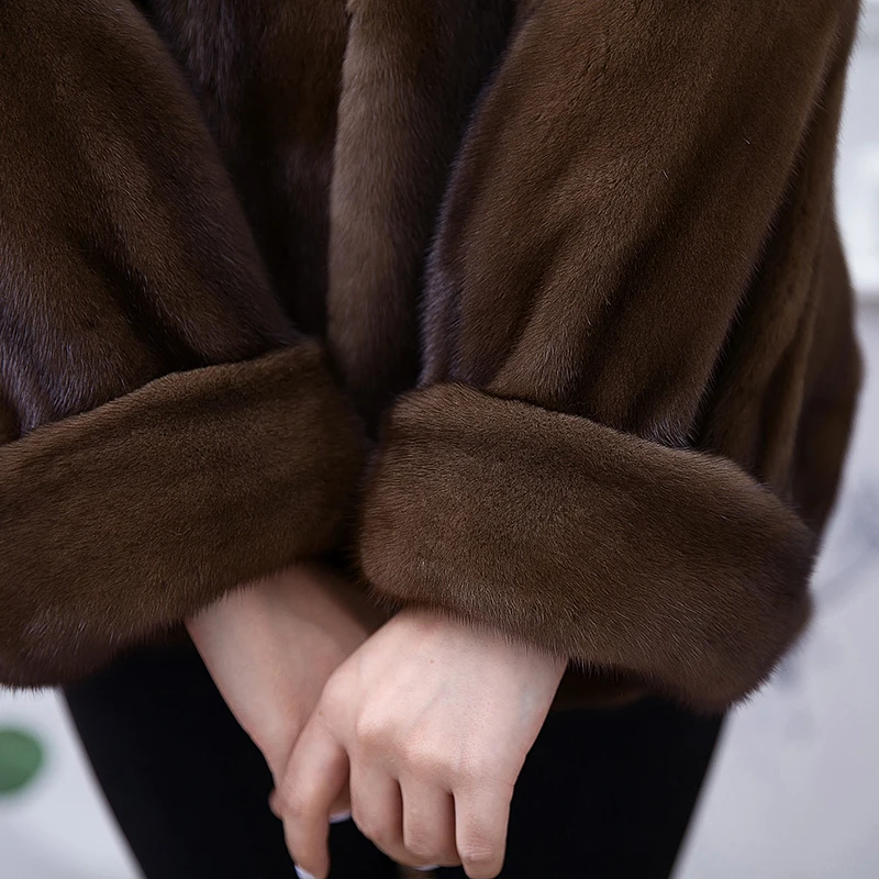 jade pride 2018 New Print V-Neck Short Velvet Mink Coat Thick Warm Winter Outwear Natural Color Full Sleeve Slim Fur Coats | Женская
