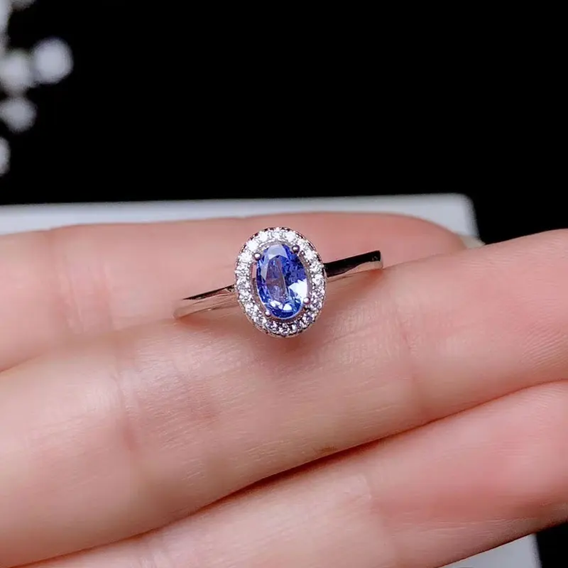 Ювелирные изделия colife 925 Серебро Танзанит кольцо для помолвки 0.5ct натуральный Танзанит серебряное кольцо Стерлинговое серебро ювелирные изделия из танзанита