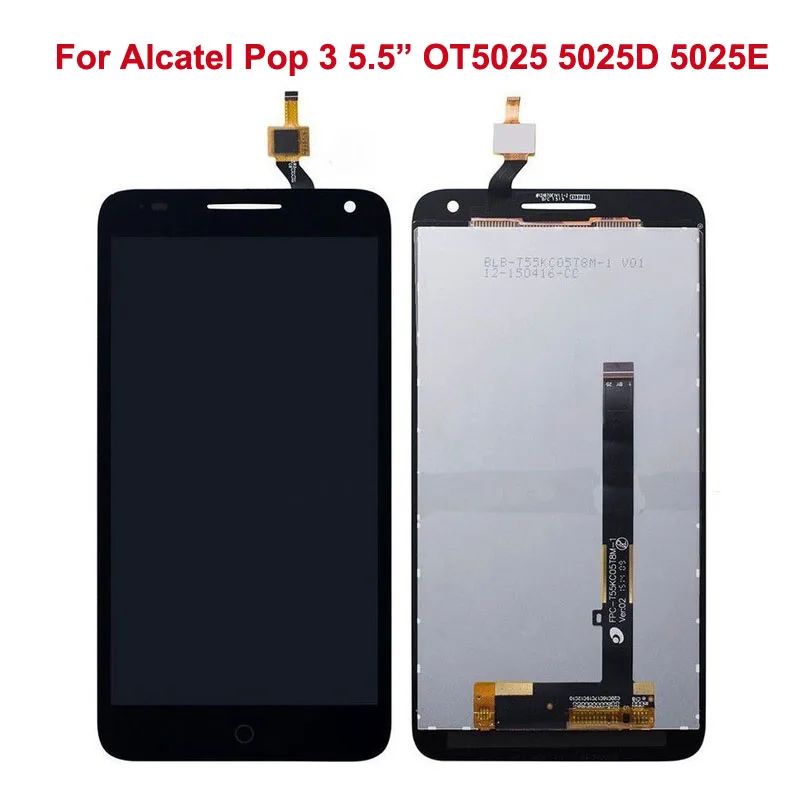 Для Alcatel POP3 (5.5) ot5025 5025d 5025e 5025 г 5025n 5025x ЖК дисплей Дисплей Ассамблея с черной