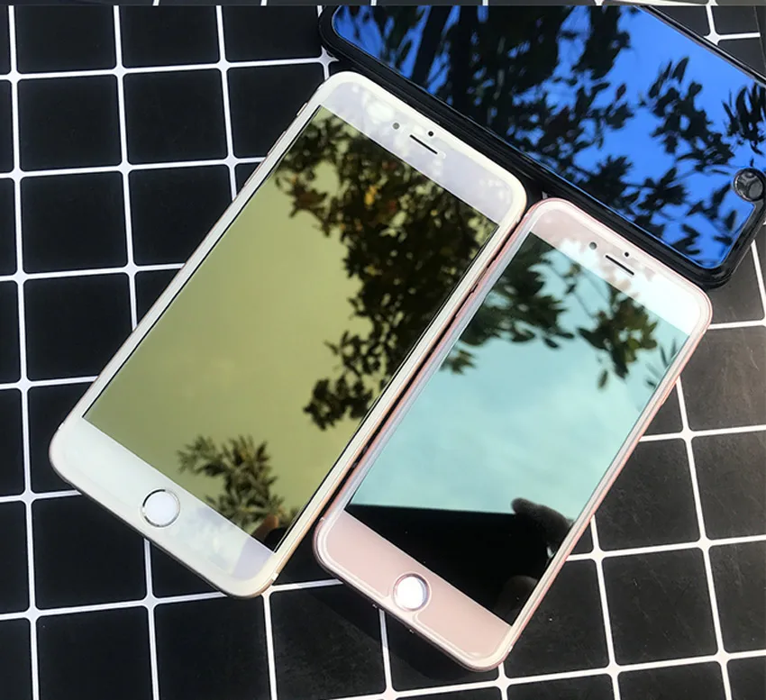 Dreamysow 9H HD Роскошная красочная зеркальная защитная пленка для экрана iPhone 8 7 6 6S Plus X