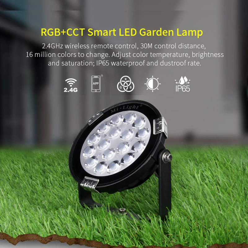 Новый Mi light 9 Вт IP65 водонепроницаемый RGB + CCT 24 В постоянного тока умный