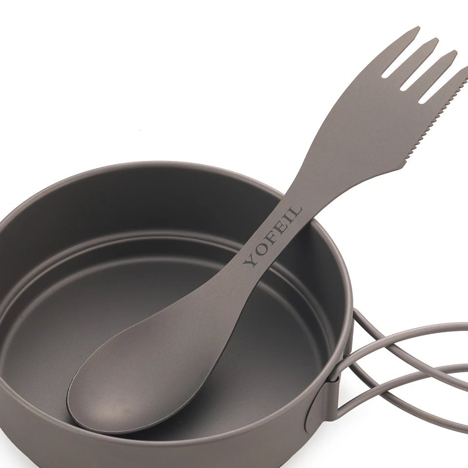 Кемпинг Titanium Ложка Вилка Три в одном Сверхлегкий Посуда Открытый Spork Туризм