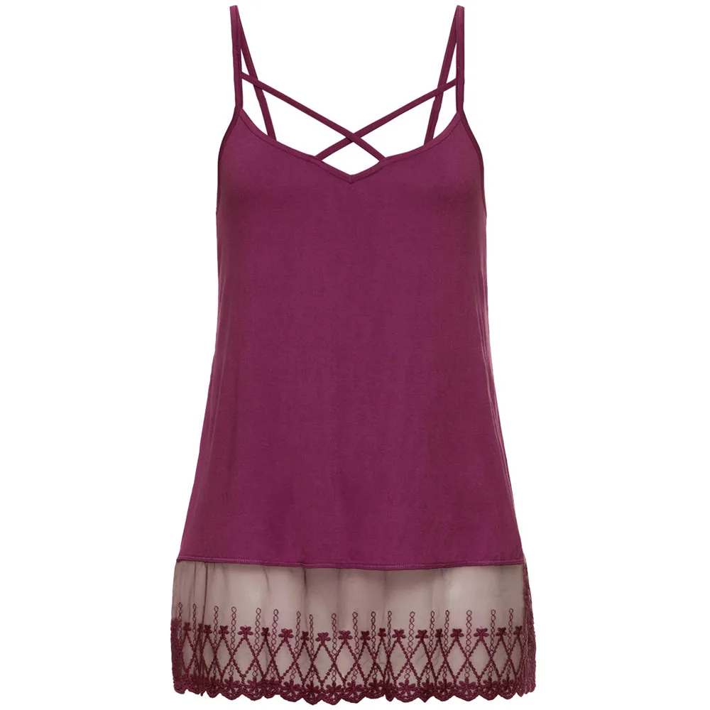 FT1166 женская летняя майка с перекрестными ремешками Прозрачная Кружевная в стиле