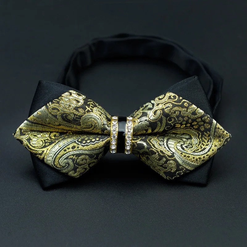 

NINIRUSI 2020 Men Luxurious High Quality Crystal Bowties Wedding Party Formal Bow Tie Hot Sale BWTRS0094