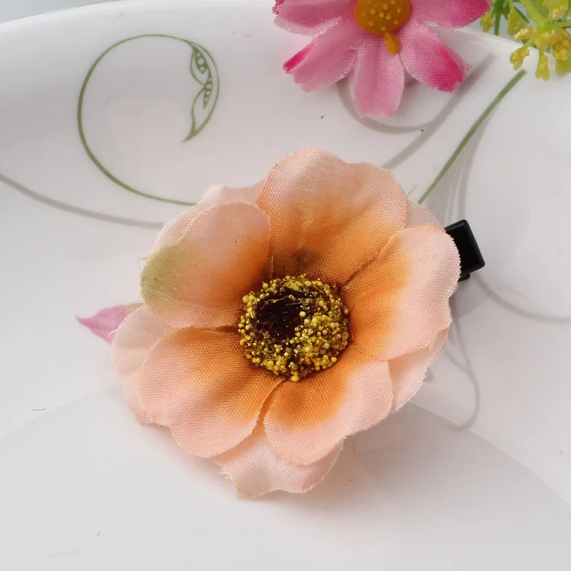 QC мизм Новая мода пластик цветок шпильки для волос клип девочек Дети милые Hairgrip