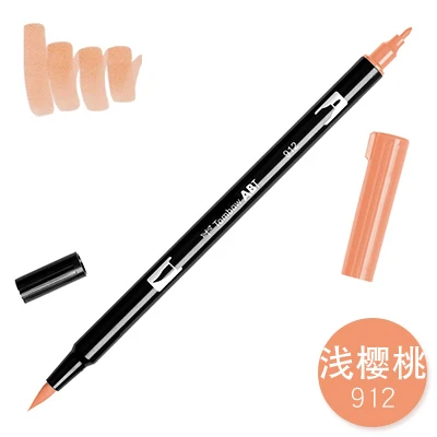 TUNACOCO, 1 шт., AB-T, японская TOMBOW ручка, двойная головка, маркеры, цветная мягкая кисть, ручка, водный маркер, ручка для рисования, принадлежности bb1710080 - Цвет: 912