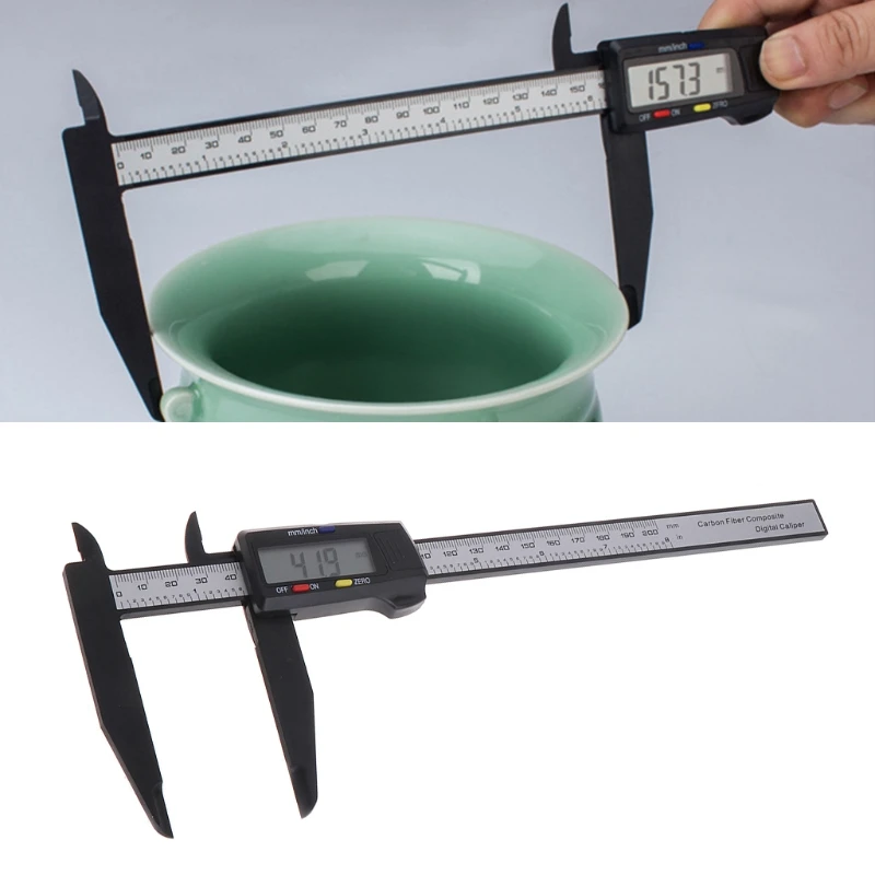 OOTDTY 200MM 8 Inch LCD Digital Vernier Caliper Electronic Carbon Fiber Gauge Micrometer | Инструменты