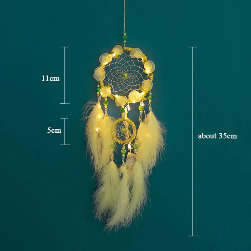 

MIAMOR Double Ring Dreamcatcher Wedding & Bar & Home Wall Hanging Decor Dream Catcher With Feather Decor Ornament Gift Amor0166