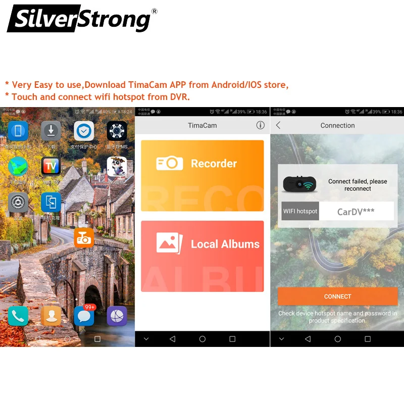 SilverStrong Wi Fi камера для автомобиля Регистраторы WI FI DVR 1080 P Novatek96658 Двойной объектив