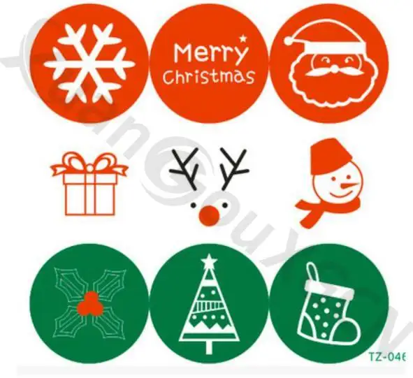 117 шт. наклейки на этикетки с печатью милый Санта-Клаус снеговик олень тег подарок