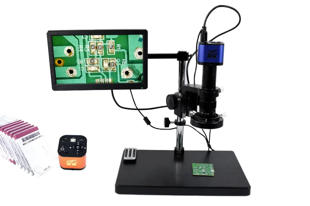 1080P HDMI USB промышленный микроскоп камера 18X 200X C mount объектив мобильный телефон
