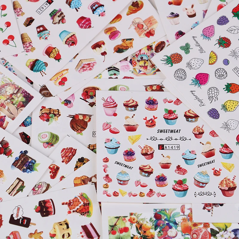 Nail Art Water Transfer Stickers Decals Decor Mixed Tips Decal Fruit/ice Cream Pattern |