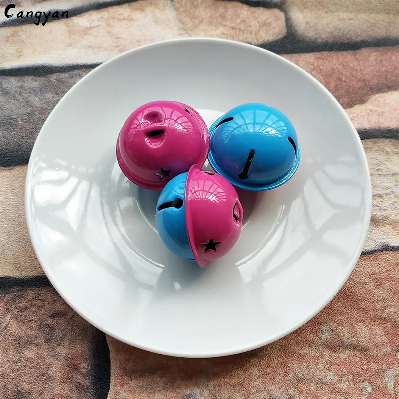 Rose red and blue 3 шт., милый яркий двухцветный большой колокольчик, Креативный металл, 4 см, краски, аксессуары, сделай сам, рождественские аксессуары, одежда для собак, подарки для детей, как - Цвет: Rose red and blue