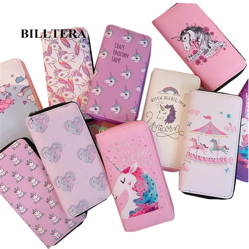 Женские бумажники 2019 Длинный кошелек серии Unicorn студенческие кошельки из