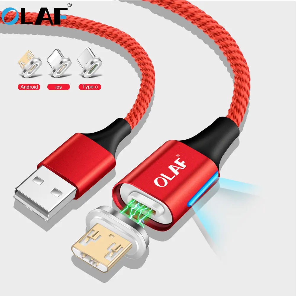 Олаф Магнитный кабель Богомол нейлоновый плетеный Магнит Micro USB быстрая зарядка