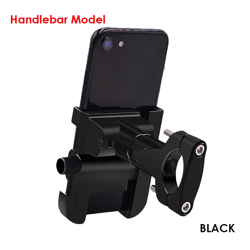 Handlebar Black Vmonv Rorating руль мотоцикла держатель телефона USB быстрое зарядное устройство 3,0 велосипед заднего вида подставка для 4-6,5 дюймов мобильного телефона крепление - Цвет: Handlebar Black