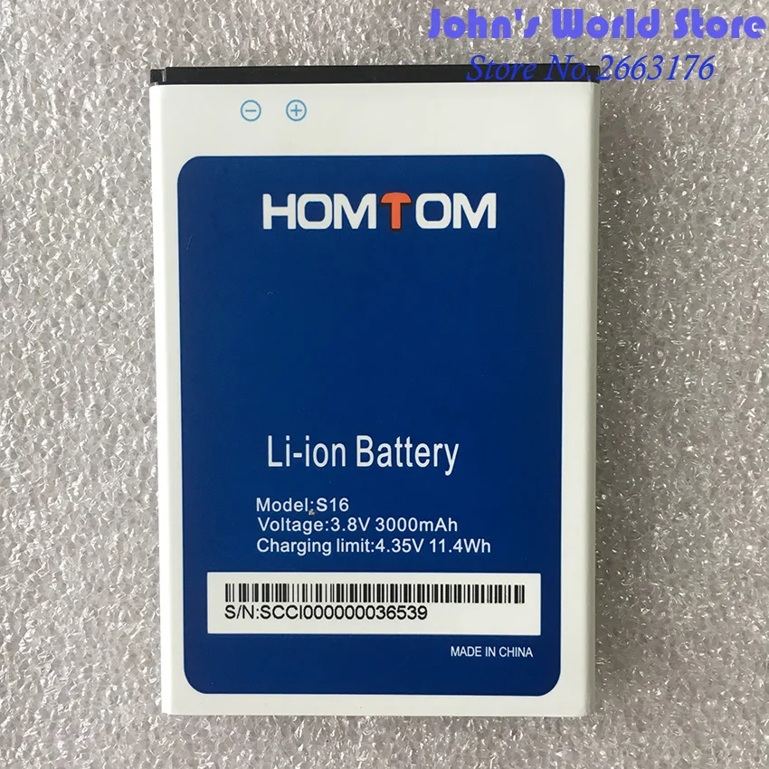 100% Оригинальный HOMTOM S16 аккумулятор большой емкости 3000 мАч оригинальная запасная