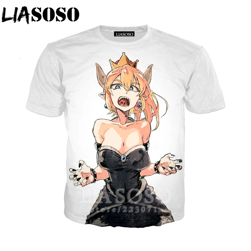LIASOSO летняя Новинка мужская и женская модная толстовка 3D принт видео игра Bowsette