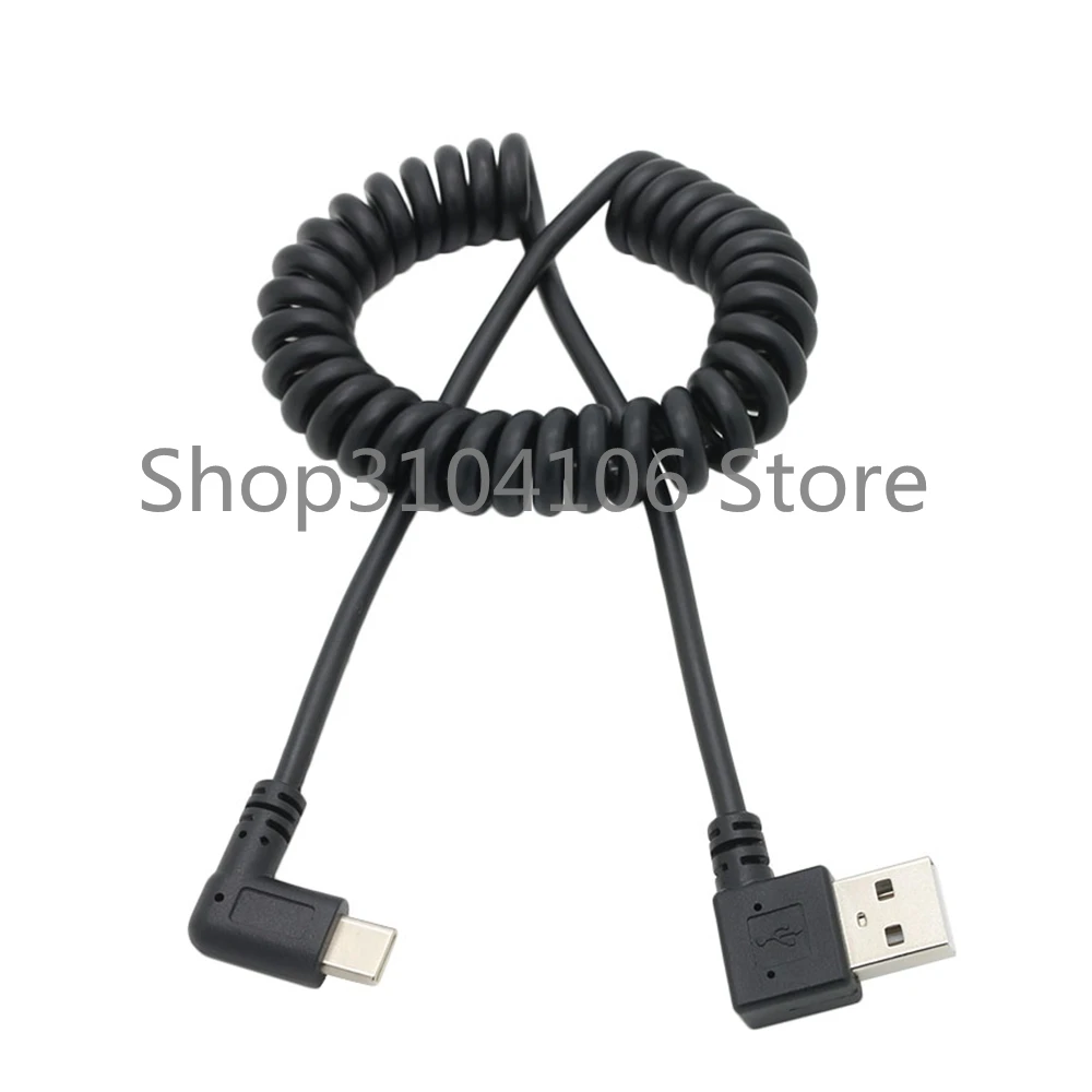 1 м USB 2,0 Мужской 90 градусов влево и вправо под углом к USB-C 3,1 тип-c выдвижной пружинный кабель для передачи данных Расширение синхронизации для S8 P10