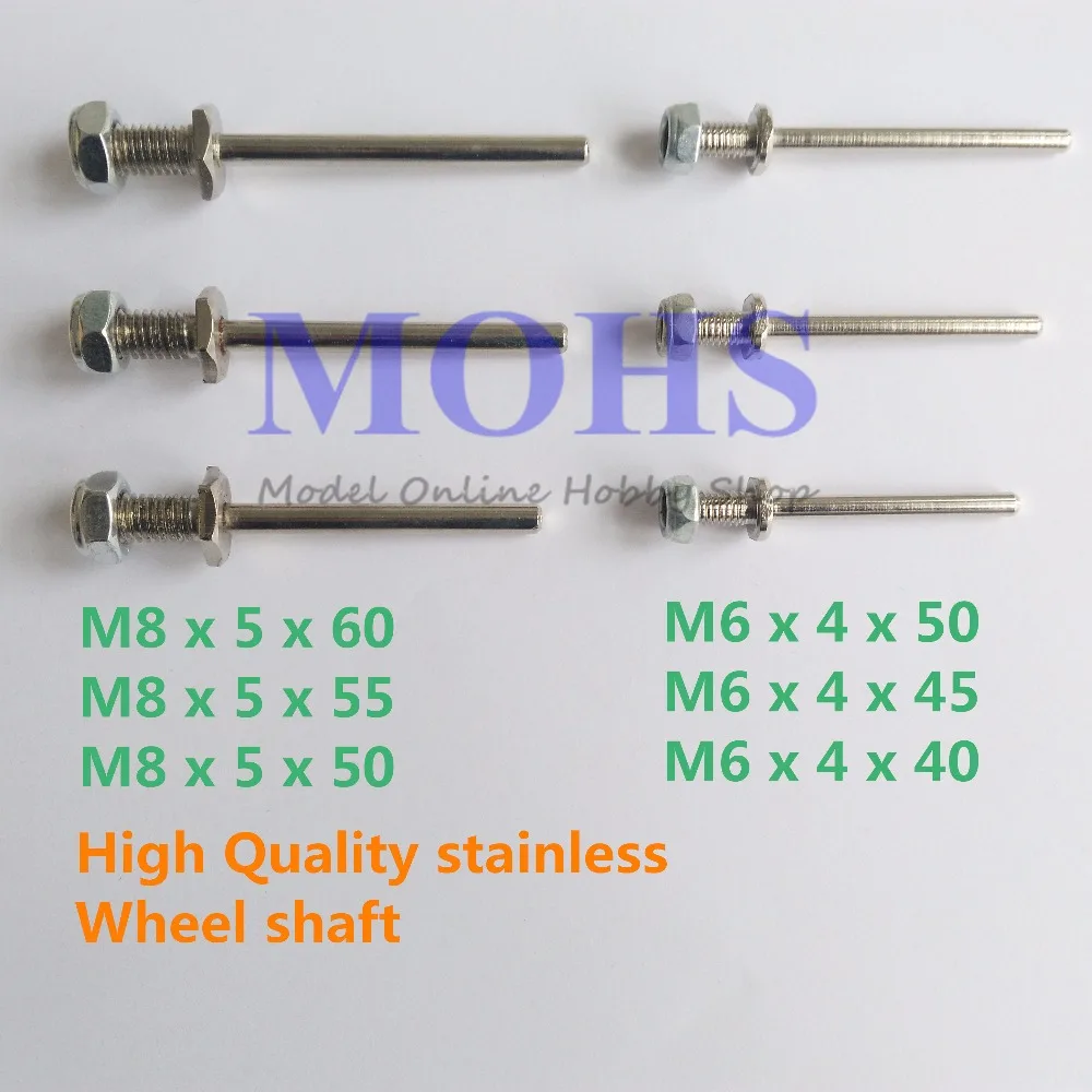 2 шт./лот Высококачественная ось из нержавеющей стали вал шасси колеса M6 4 мм M8 5
