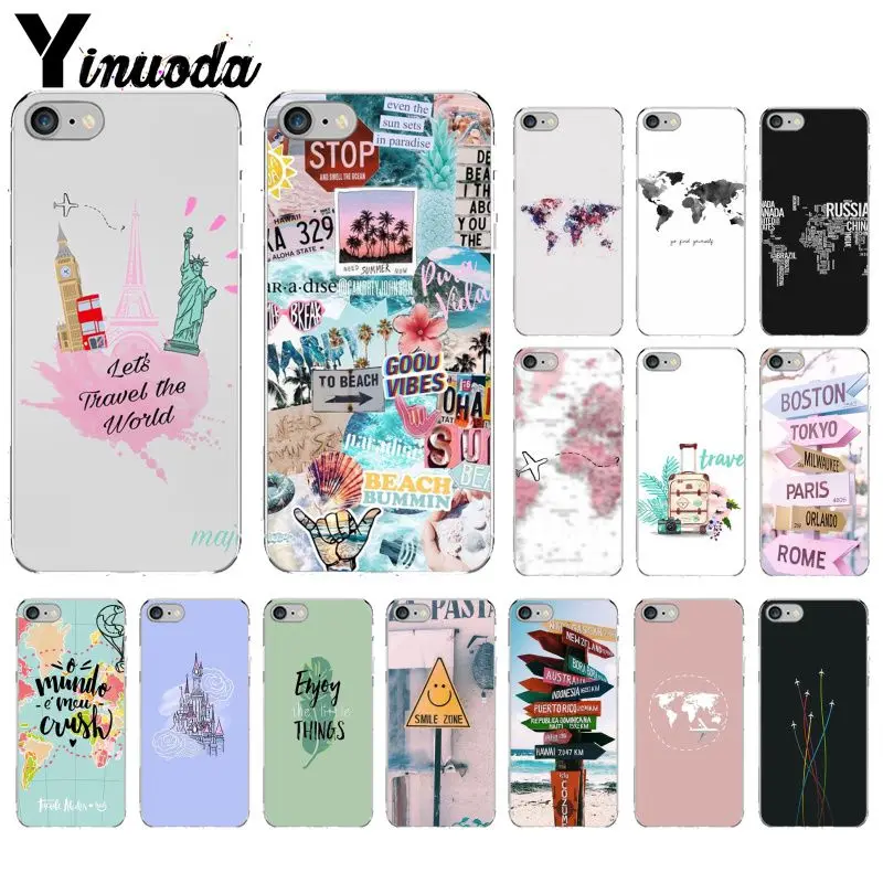 Yinuoda путешествие по всему миру Новинка чехол для телефона Fundas чехол для Apple iPhone 8 7 6 6S Plus X XS MAX 5 5S SE XR Чехол для мобильного телефона