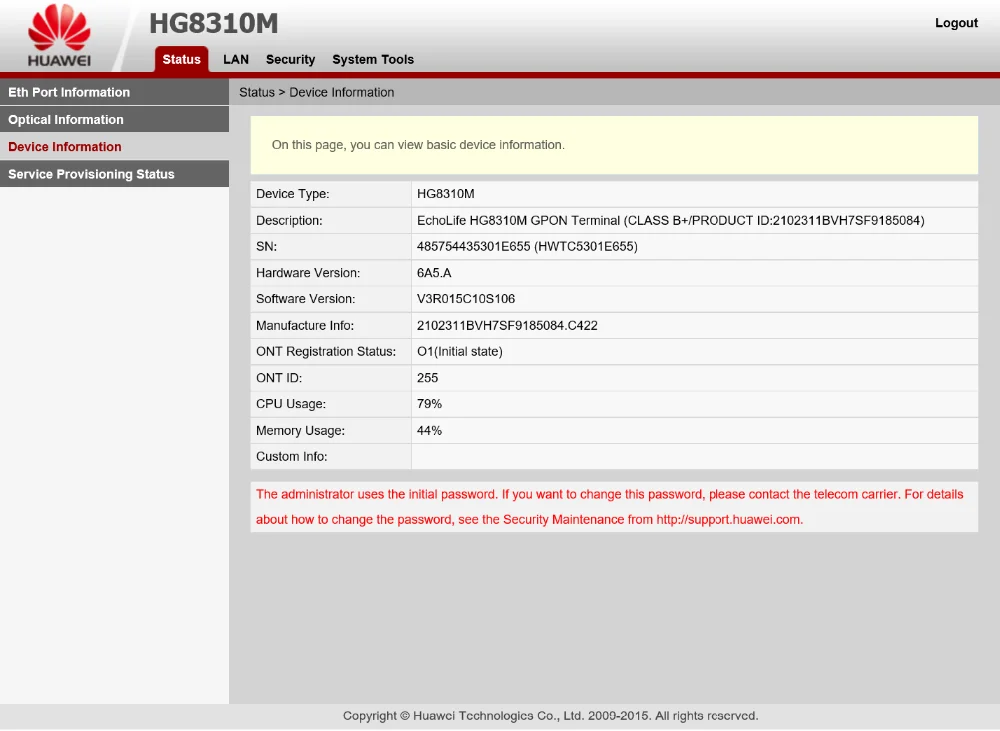 Hua Wei HG8310M GPON ONU ONT с одним портом 1GE применяется к FTTH режимам, SC APC интерфейс английская версия