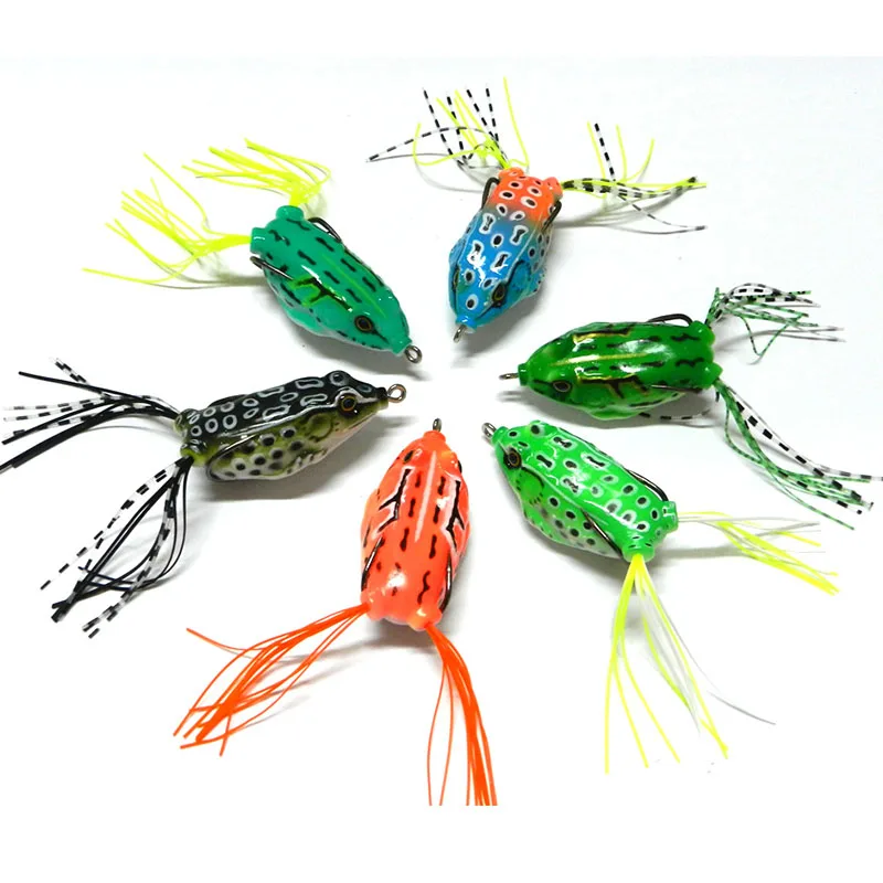 

HENGJIA 60pcs 5.5CM 12.5G Top water soft plastic frog fishing lures wobbler trout carp peche fishing baits pesca fishing tackles