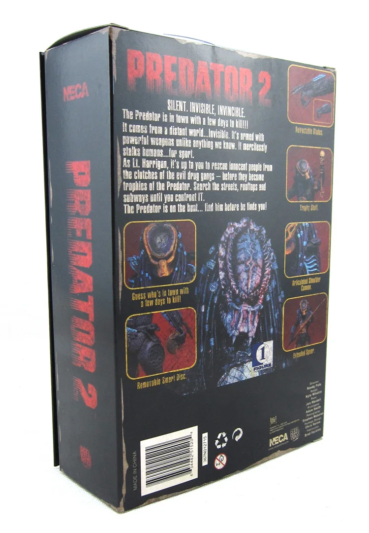 Видео-игра внешний вид Predator 2 городской охотник копье трофей Череп умный диск NECA 18