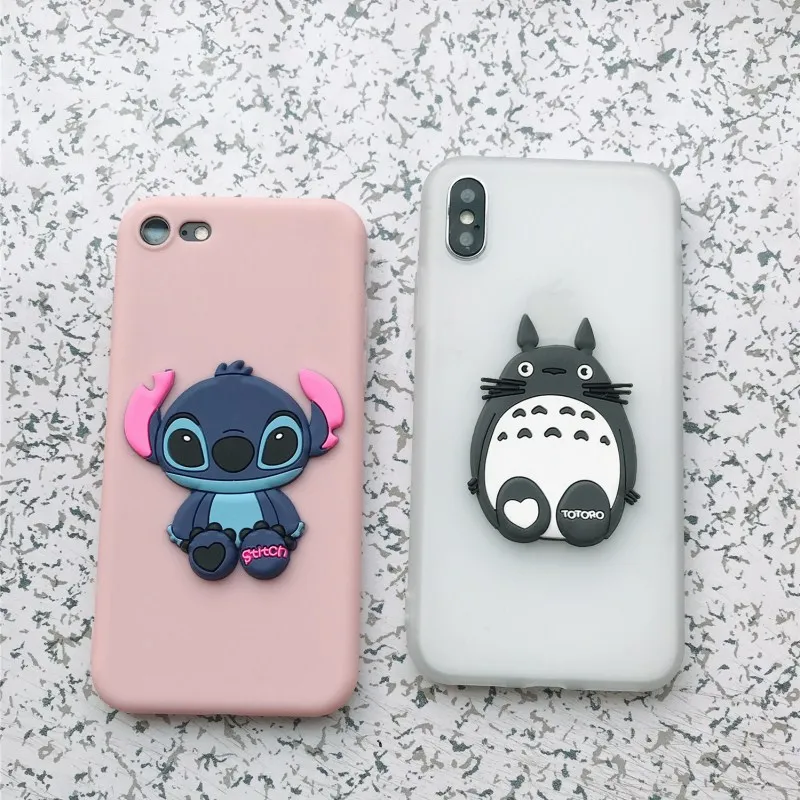 Cute Cartoon Stitch Case for iPhone 7 Plus Soft Silicon Bear Totoro Dinosaur Coat Phone Cover 6s 6 5 5s 8 X 4 4s SE |