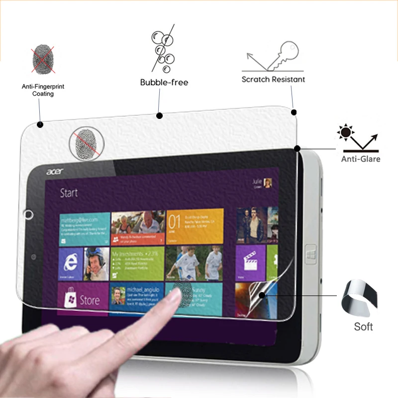 Лучшая Антибликовая матовая защитная пленка для Acer Iconia экрана 8 1 дюйма Передняя в