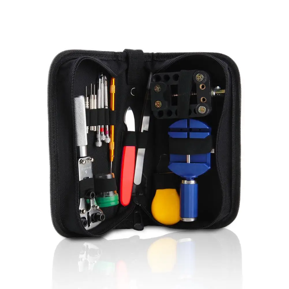 144 шт. набор инструментов для ремонта часов чехол шпатель штопор отвертка