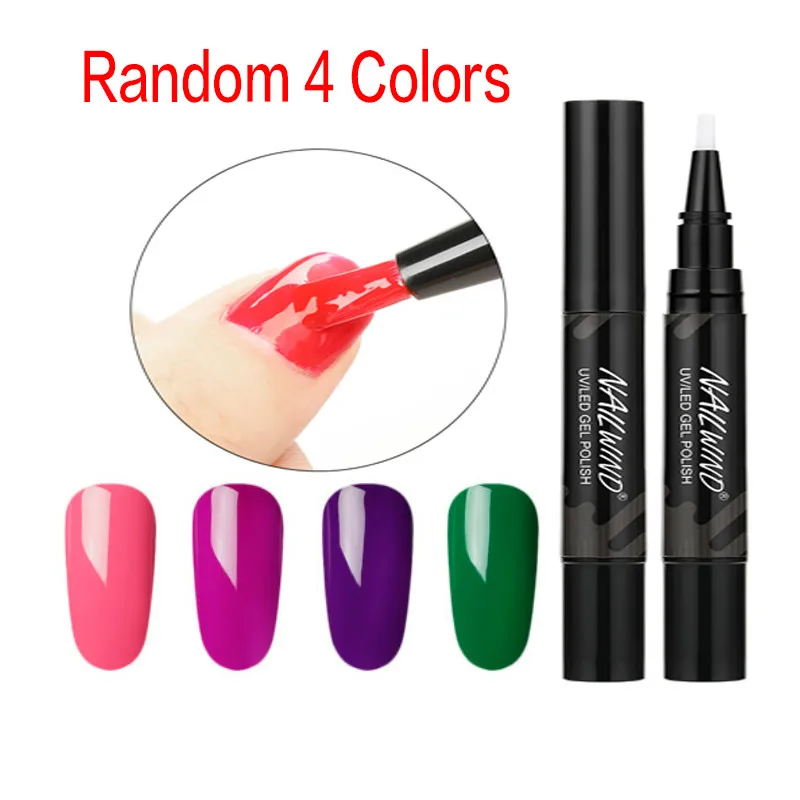 Random 4 Color 3 в 1 гель лак для ногтей ручка блеск Один Шаг Гель-лак для нейл-арта гибрид 60 цветов легко использовать УФ Гель-лак для ногтей полигель набор - Цвет: Random 4 Color