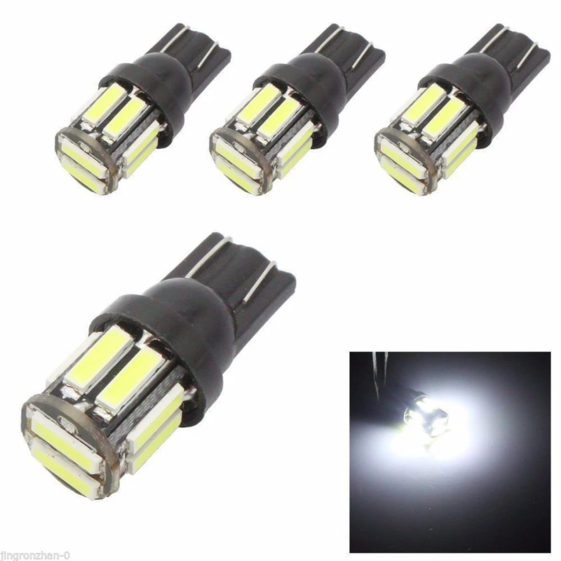 

10pcs Super Bright Chip 7014 7020 10SMD T10 W5W Xenon LED Interior Dome Map Glove Box Step Courtesy Turn Singal Light