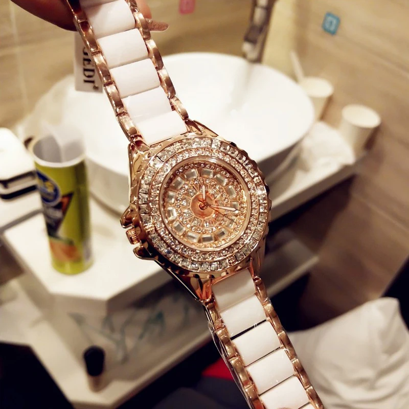 Керамическое платье женские часы reloj mujer кварцевые часы Роскошные розовое золото женские наручные часы женский браслет часы Relogio Feminino