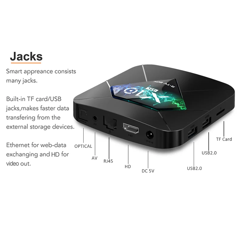 R TV BOX Smart X10 Box S905W четырехъядерный 2 ГБ 16 Android 7 1 OS WIFI H.265 HDR 3D 4K2k HD набор для