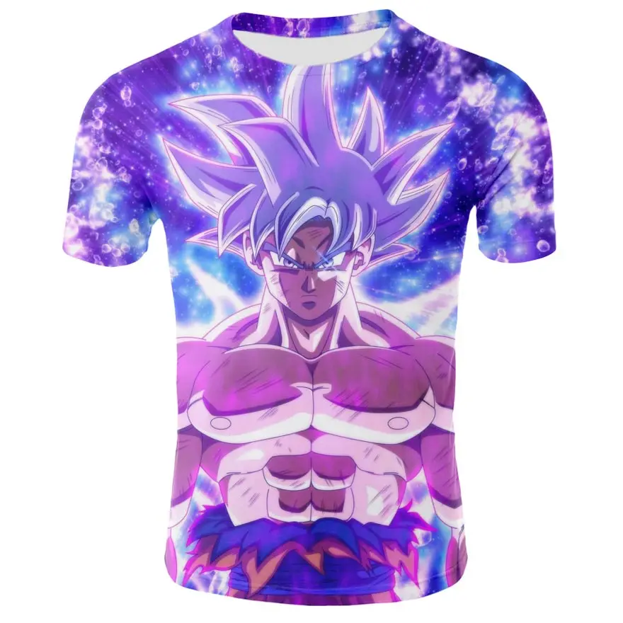 Дракон мяч футболки Аниме Драконий жемчуг Z серии Футболка Harajuku Comic Super Saiyan Goku 3D