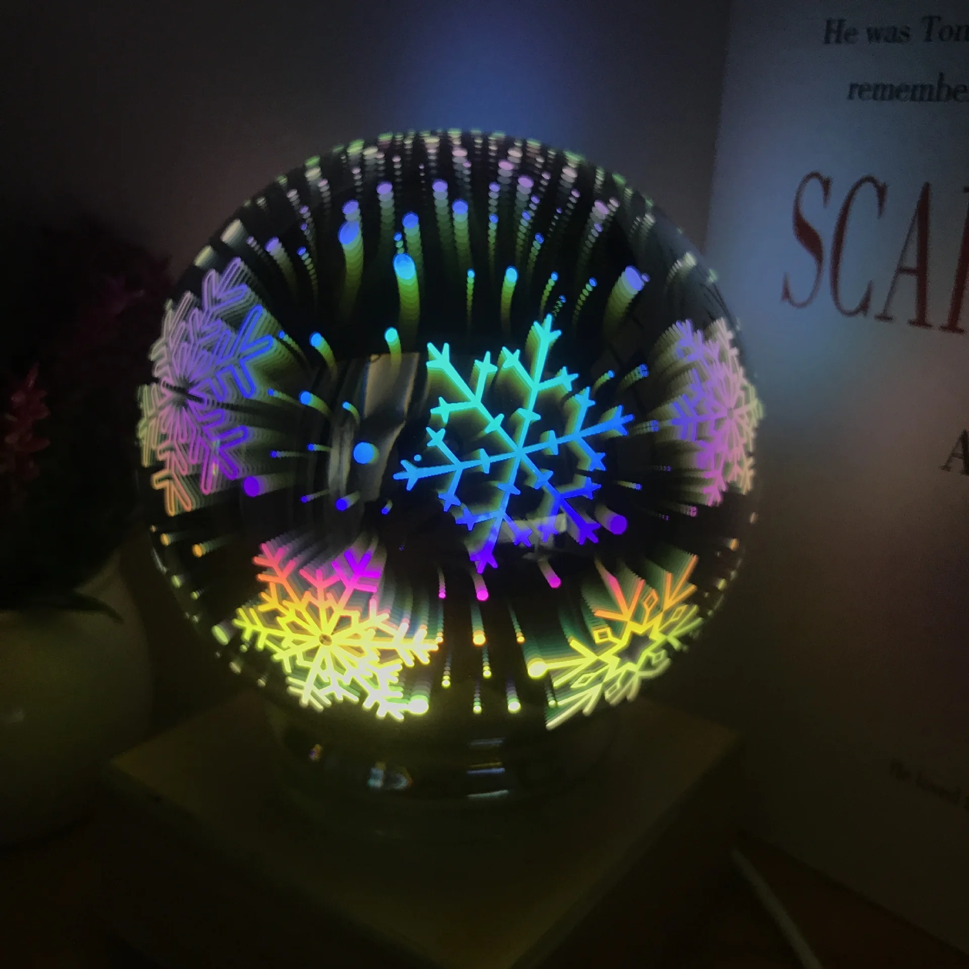 3D настольные лампы, светодиодный прикроватный светильник со стеклянными шариками, волшебный хрустальный USB ночник, детский подарок на день рождения, фейерверк, арт-деко, Lampara De Mesa