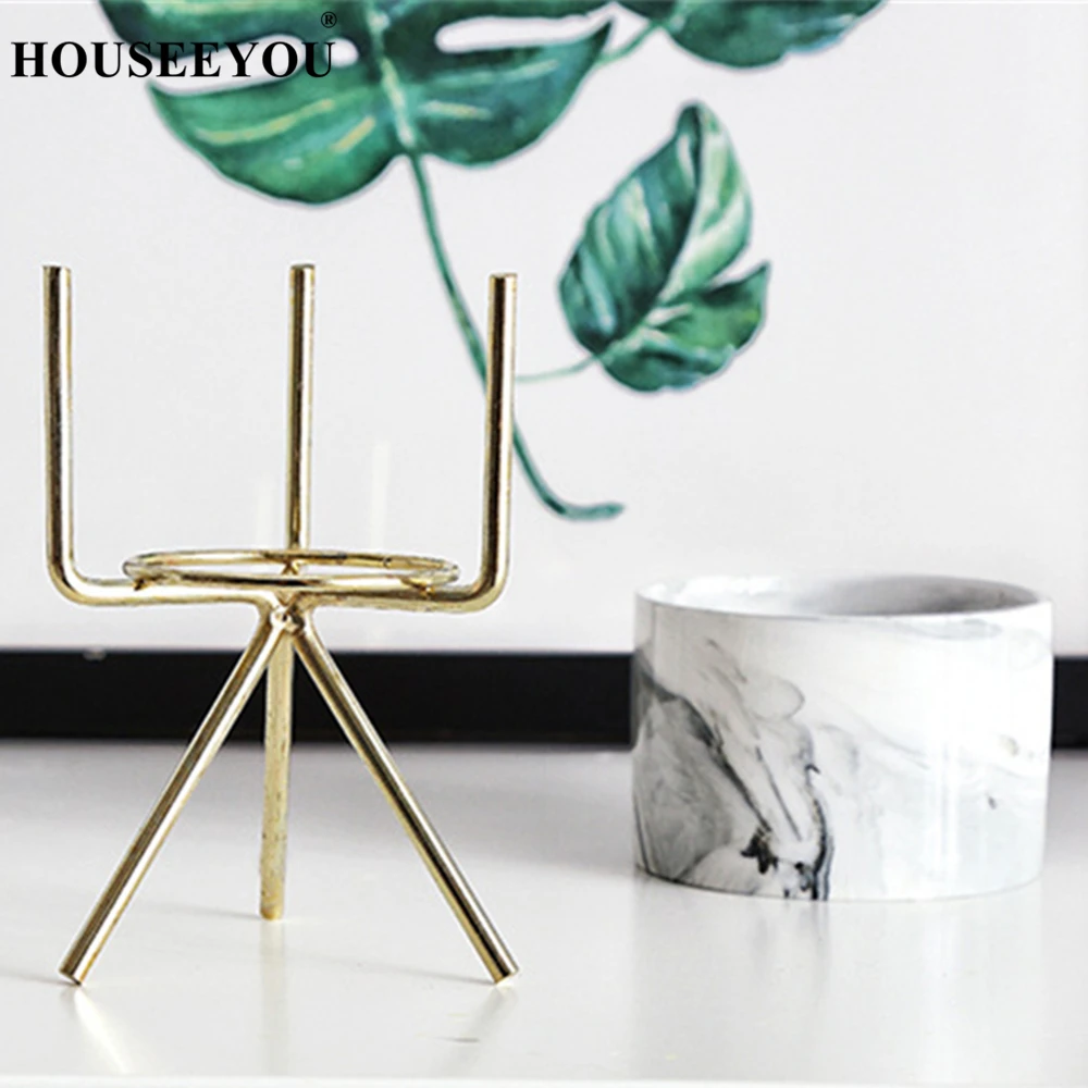 Скандинавский минимализм стильный мраморный узор Золотая керамика железная