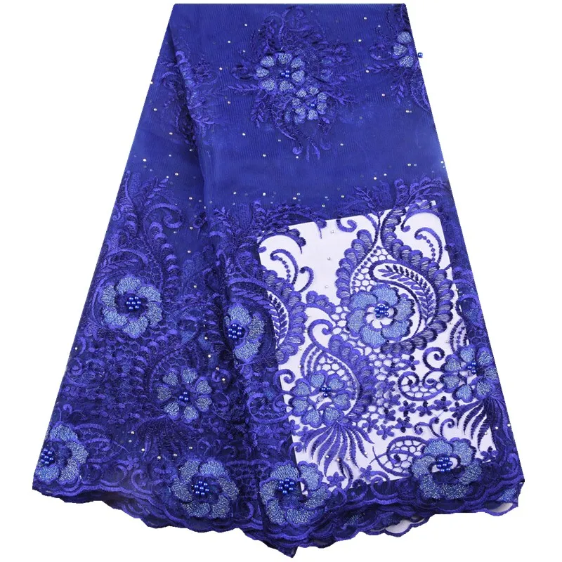 

2019 Fashion French Tulle Lace Fabric Embroidered Nigerian Lace Fabric High Quality African Lace Fabric For Wedding Party A1573