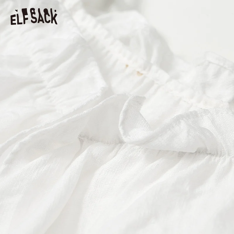 &quotЖенская блузка с коротким рукавом ELF SACK белая красная однотонная шифоновая