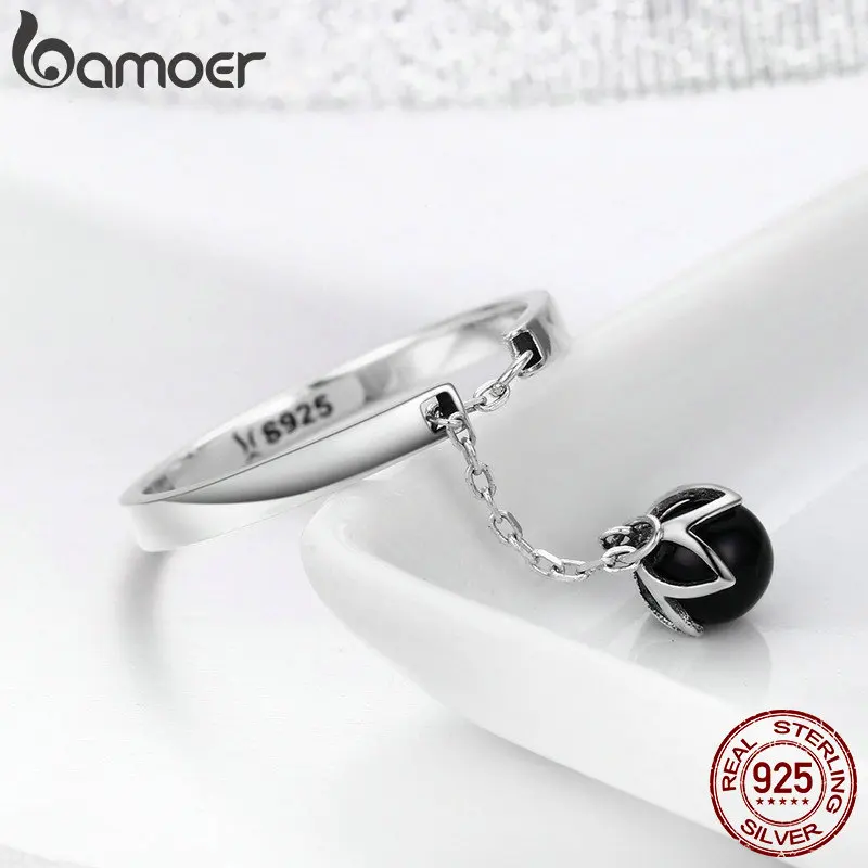 BAMOER, лидер продаж, Аутентичные 925 пробы, серебряные слезы цветов, свисающие, открытые, кольца на палец для женщин, ювелирные изделия из стерлингового серебра SCR314