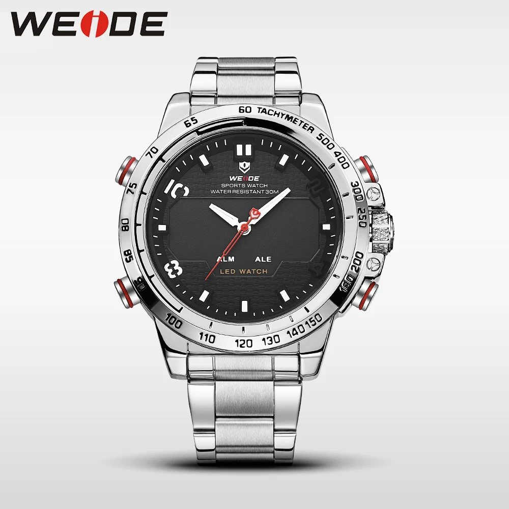 WEIDE серия из нержавеющей стали Топ люксовый бренд спортивные с двумя