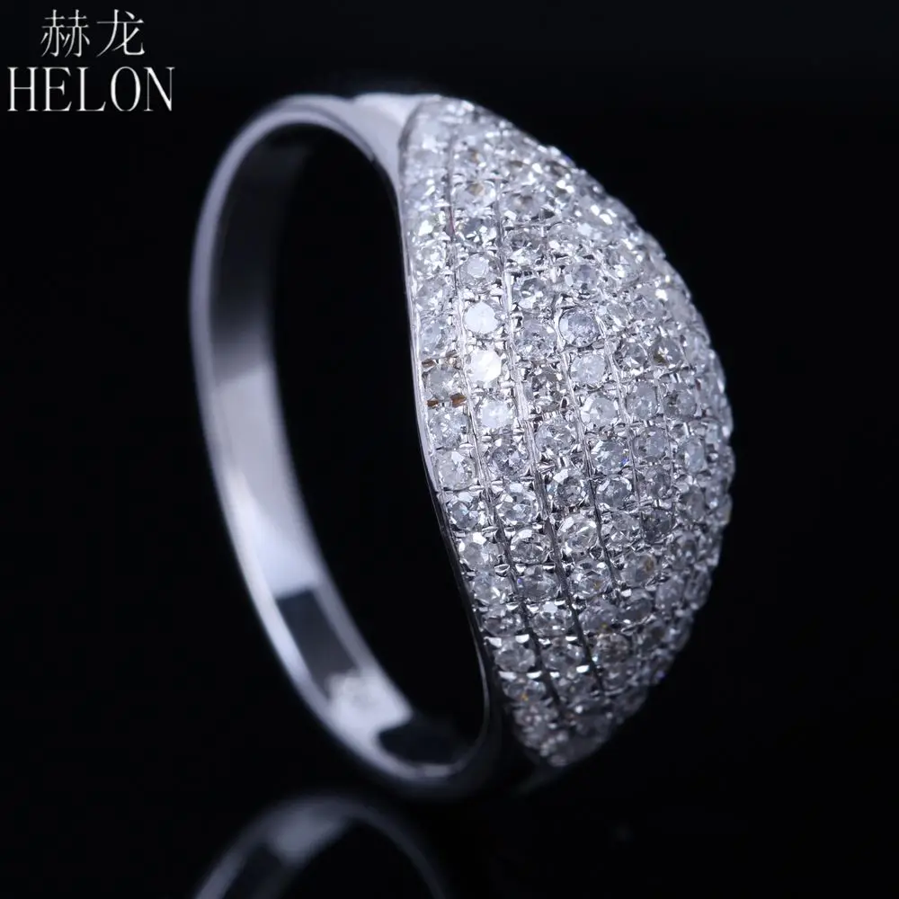 Женское кольцо с натуральными бриллиантами HELON Solid 14k (AU585) белое золото 0.6ct|Кольца|